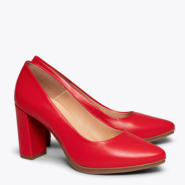 URBAN SALON - Zapato de piel de tacón alto ROJO