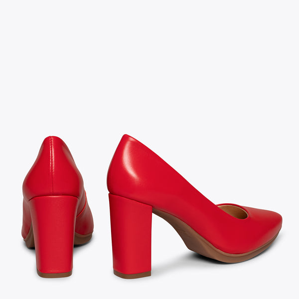 URBAN SALON - Zapato de piel de tacón alto ROJO