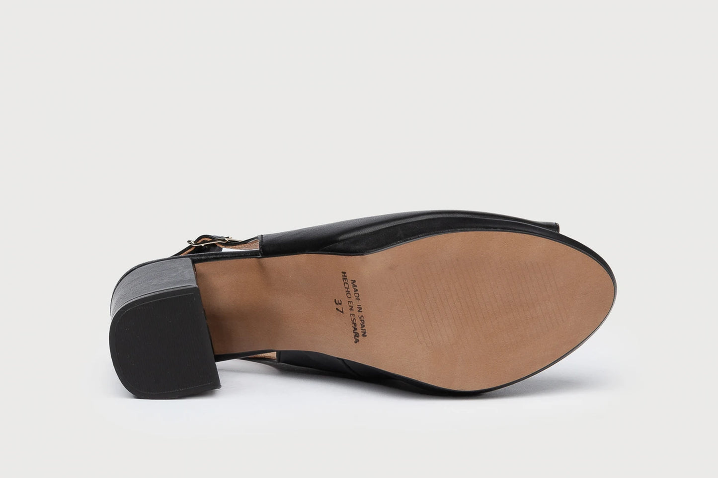 EVA MAÑAS - Zapato cuña abierto napa soft NEGRO(W)