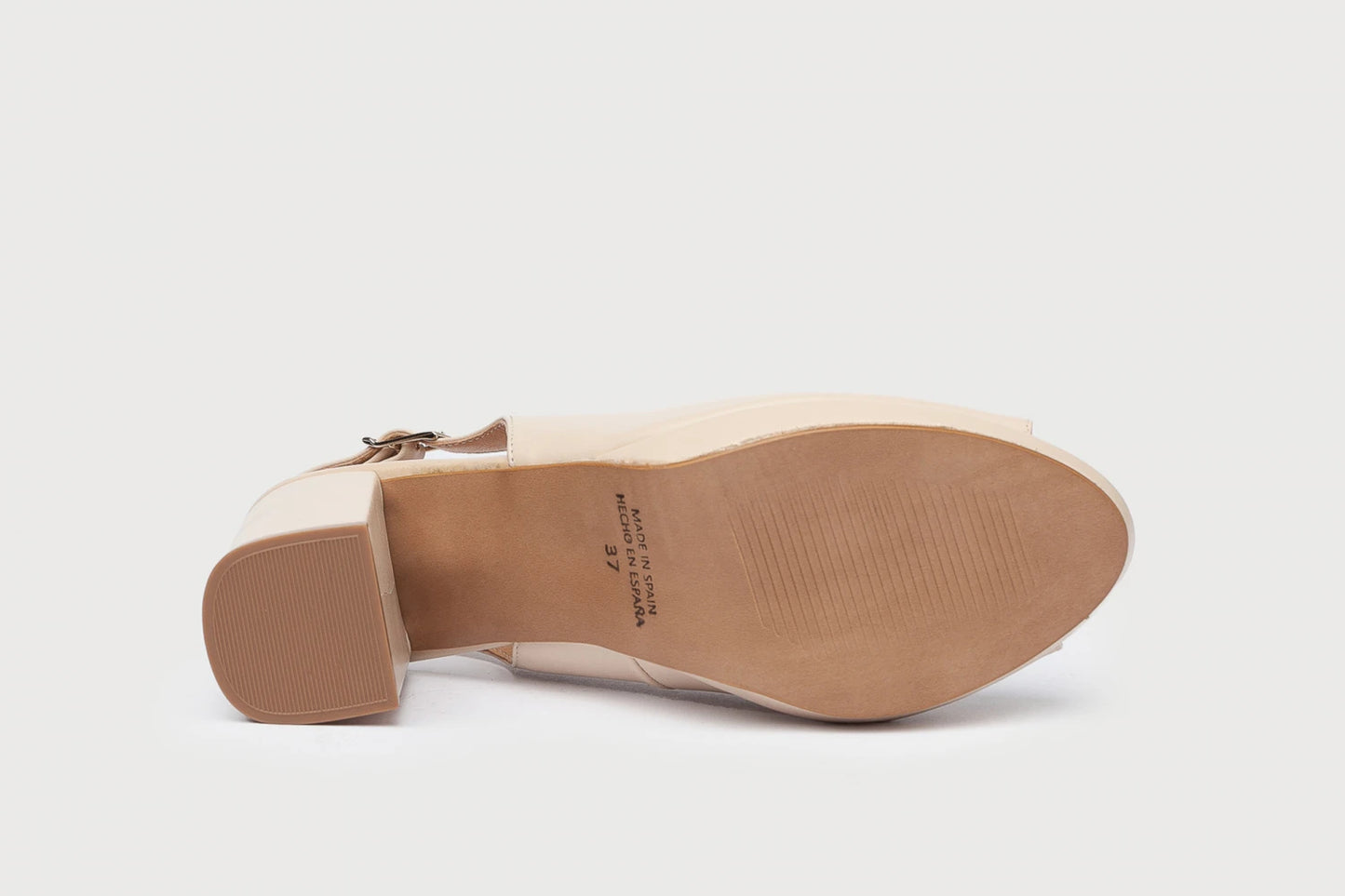 EVA MAÑAS - Zapato cuña abierto napa soft BEIGE (W)