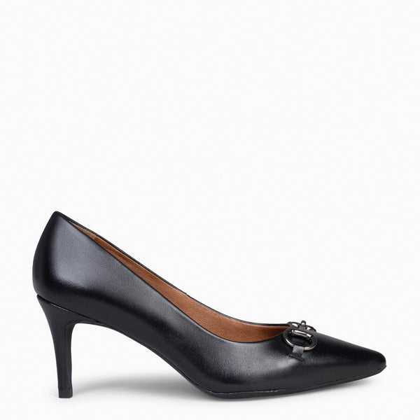 STILETTO ELEGANCE - Zapatos de tacón de aguja con adorno metalizado NEGRO