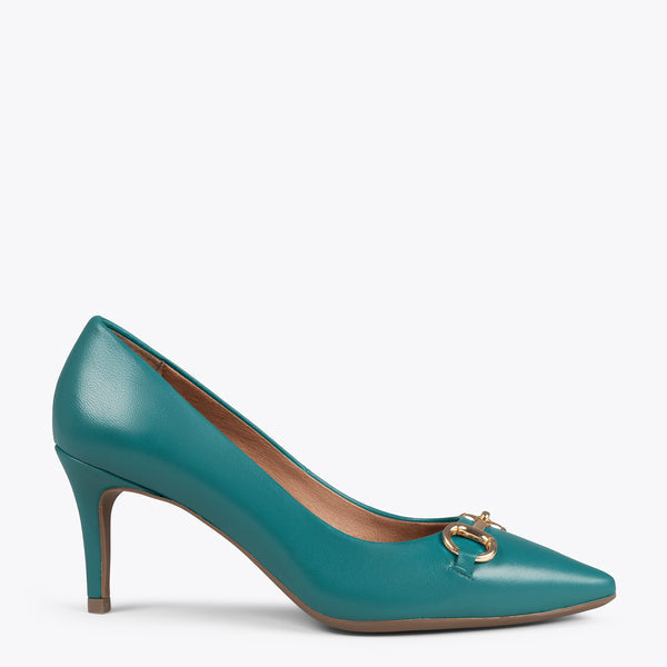 STILETTO ELEGANCE - Zapatos de tacón de aguja con adorno metalizado VER AQUA