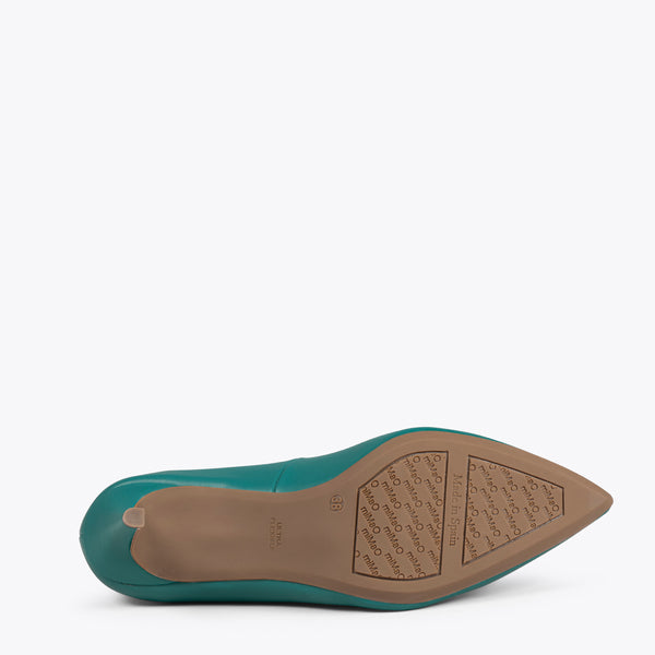 STILETTO ELEGANCE - Zapatos de tacón de aguja con adorno metalizado VER AQUA