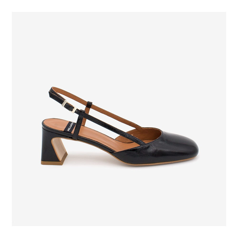 DARBY - Zapato destalonado tacón medio NEGRO