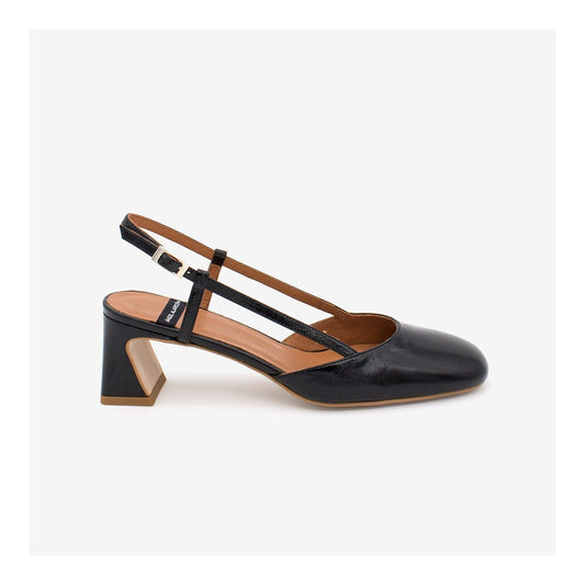 DARBY - Zapato destalonado tacón medio NEGRO
