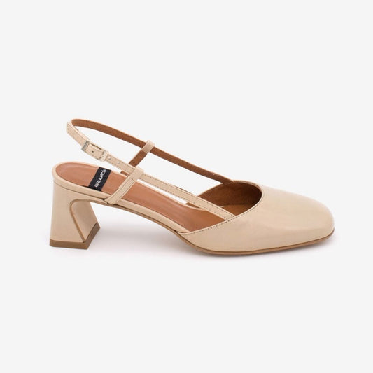 DARBY - Zapato destalonado tacón medio NUDE