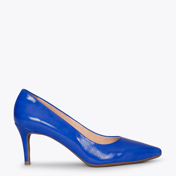 STILETTO - Zapatos de charol AZUL con tacón de aguja