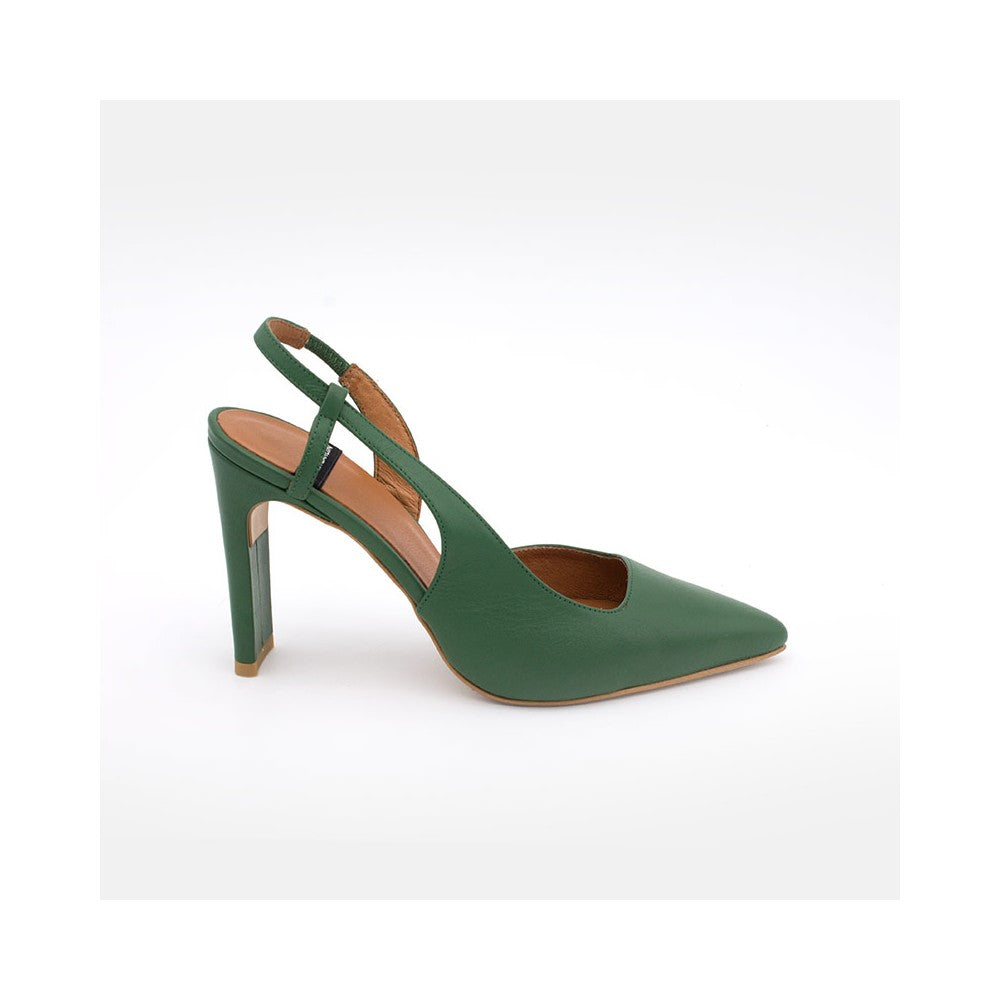TAHRA - Zapato destalonado tacón alto VERDE